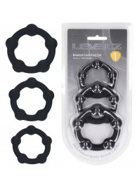 Набор из 3 эрекционных колец Beaded Silicone Cockring Set - Shots Media BV - в Томске купить с доставкой