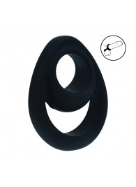 Черное эрекционное кольцо Double Ergo Silicone Cockring - Shots Media BV - в Томске купить с доставкой