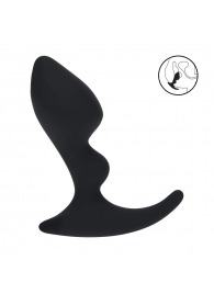 Черная анальная пробка для массажа простаты Double Ripple Silicone Prostate Massager - Shots Media BV - в Томске купить с доставкой