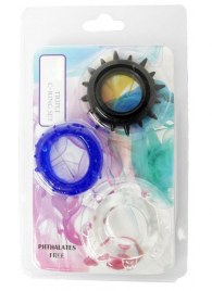 Набор из 3 эрекционных колец разного цвета и рельефа - Boys of Toys - в Томске купить с доставкой