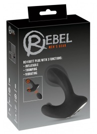 Черная анальная вибропробка с функцией расширения RC Butt Plug with 3 functions - Orion - в Томске купить с доставкой