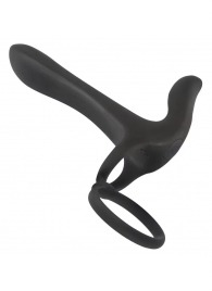 Черная насадка на член с вибрацией Couple’s Vibrator - Orion - в Томске купить с доставкой