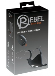 Черная вибронасадка для эрекции и стимуляции мошонки Cock ring with RC ball massager - Orion - в Томске купить с доставкой