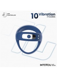 Синее интерактивное эрекционное виброкольцо Rank - Intoyou - в Томске купить с доставкой