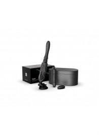 Черная секс-машина с функцией нагрева, насадками и присоской Sesh - Zalo - купить с доставкой в Томске