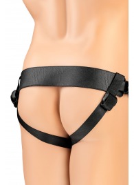 Телесный фаллопротез на черных ремнях Conall - 15 см. - ToyFa - купить с доставкой в Томске