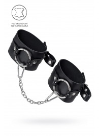 Черные оковы из толстой кожи с люверсами - Pecado - купить с доставкой в Томске