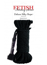 Черная веревка для фиксации Deluxe Silky Rope - 9,75 м. - Pipedream - купить с доставкой в Томске