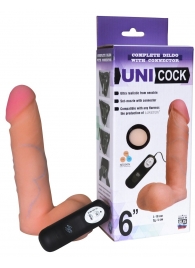 Фаллическая насадка Харнесс UNICOCK 6  с вибрацией - 18 см. - LOVETOY (А-Полимер) - купить с доставкой в Томске