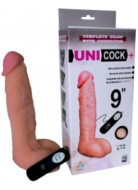 Фаллическая насадка Харнесс UNICOCK 9  с вибрацией - 24 см. - LOVETOY (А-Полимер) - купить с доставкой в Томске