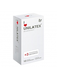 Ультратонкие презервативы Unilatex Ultra Thin - 12 шт. + 3 шт. в подарок - Unilatex - купить с доставкой в Томске