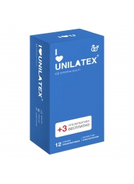 Классические презервативы Unilatex Natural Plain - 12 шт. + 3 шт. в подарок - Unilatex - купить с доставкой в Томске