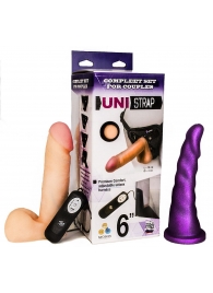 Вибрострапон с двумя насадками UniStrap - 18 и 18 см. - LOVETOY (А-Полимер) - купить с доставкой в Томске