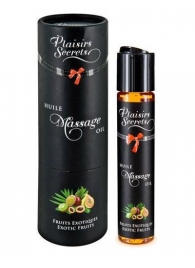 Массажное масло с ароматом экзотических фруктов Huile de Massage Gourmande Fruits Exotiques - 59 мл. - Plaisir Secret - купить с доставкой в Томске
