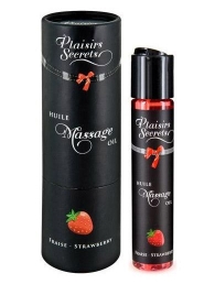 Массажное масло с ароматом клубники Huile de Massage Gourmande Fraise des Bois - 59 мл. - Plaisir Secret - купить с доставкой в Томске