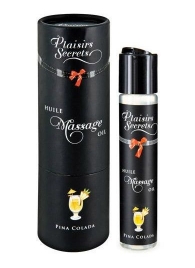 Массажное масло с ароматом пина колады Huile de Massage Gourmande Pina Colada - 59 мл. - Plaisir Secret - купить с доставкой в Томске