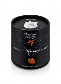 Массажная свеча с ароматом клубники Bougie de Massage Gourmande Fraise - 80 мл. - Plaisir Secret - купить с доставкой в Томске