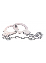 Наручники из металла с длинной цепочкой CHROME HANDCUFFS METAL HANDCUFFS W. KEY - NMC - купить с доставкой в Томске