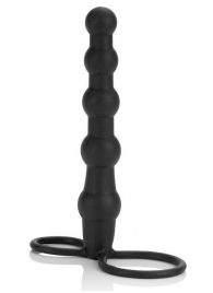 Насадка на пенис для двойного проникновения Silicone Beaded Double Rider - 14 см. - California Exotic Novelties - в Томске купить с доставкой