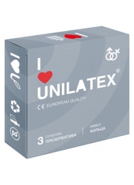 Презервативы с рёбрами Unilatex Ribbed - 3 шт. - Unilatex - купить с доставкой в Томске