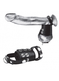 Кольцо на член и мошонку Cock Ring With 2  Ball Stretcher And Optional Weight Ring - BlueLine - в Томске купить с доставкой