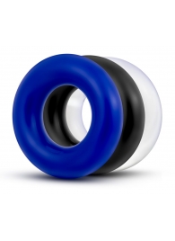 Набор из 3 разноцветных колец Stay Hard Donut Rings - Blush Novelties - в Томске купить с доставкой