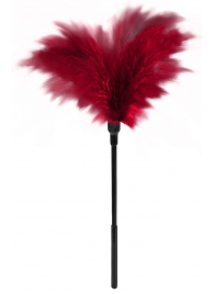 Пластиковая метелочка с красными пёрышками Small Feather Tickler - 32 см. - Blush Novelties - купить с доставкой в Томске