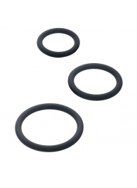 Набор из 3 чёрных эрекционных колец - ToyFa - в Томске купить с доставкой