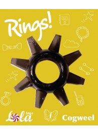 Чёрное эрекционное кольцо Rings Cogweel - Lola Games - в Томске купить с доставкой