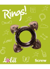 Чёрное эрекционное кольцо Rings Screw - Lola Games - в Томске купить с доставкой