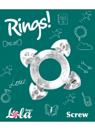 Прозрачное эрекционное кольцо Rings Screw - Lola Games - в Томске купить с доставкой