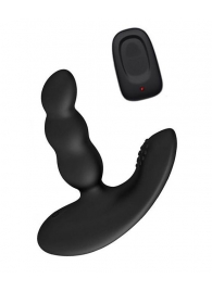 Черный силиконовый стимулятор простаты Levett Nitoc с пультом ДУ - Levett - в Томске купить с доставкой