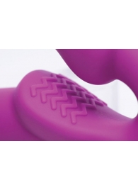 Ярко-розовый безремневой вибрострапон Evoke Vibrating Strapless Silicone Strap-on Dildo - XR Brands - купить с доставкой в Томске