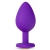 Фиолетовая анальная пробка Bling Plug Large с золотистым стразом - 9,5 см. - Blush Novelties - купить с доставкой в Томске