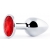 Серебристая анальная пробка с красным стразом - 7,2 см. - Anal Jewelry Plug - купить с доставкой в Томске