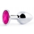 Серебристая анальная пробка с малиновым кристаллом - 7,2 см. - Anal Jewelry Plug - купить с доставкой в Томске