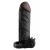 Чёрная вибронасадка с кольцом Vibrating Real Feel 2 Extension - 16 см. - Pipedream - в Томске купить с доставкой