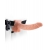 Телесный полый страпон с вибрацией Vibrating Hollow Strap-On with Balls - 24 см. - Pipedream - купить с доставкой в Томске