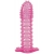 Гелевая розовая насадка с шипами - 12 см. - Toyfa Basic - в Томске купить с доставкой