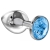 Большая серебристая анальная пробка Diamond Light blue Sparkle Large с голубым кристаллом - 8 см. - Lola Games - купить с доставкой в Томске