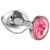 Большая серебристая анальная пробка Diamond Pink Sparkle Large с розовым кристаллом - 8 см. - Lola Games - купить с доставкой в Томске