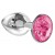 Малая серебристая анальная пробка Diamond Pink Sparkle Small с розовым кристаллом - 7 см. - Lola Games - купить с доставкой в Томске