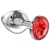 Большая серебристая анальная пробка Diamond Red Sparkle Large с красным кристаллом - 8 см. - Lola Games - купить с доставкой в Томске