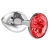 Малая серебристая анальная пробка Diamond Red Sparkle Small с красным кристаллом - 7 см. - Lola Games - купить с доставкой в Томске