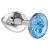 Малая серебристая анальная пробка Diamond Light blue Sparkle Small с голубым кристаллом - 7 см. - Lola Games - купить с доставкой в Томске