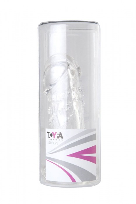 Прозрачная гелевая насадка с клиторальным отростком - 13 см. - Toyfa Basic - в Томске купить с доставкой