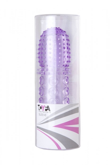 Насадка гелевая фиолетовая с точками, шипами и наплывами - 13,5 см. - Toyfa Basic - в Томске купить с доставкой