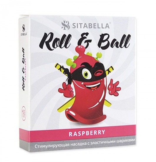 Стимулирующий презерватив-насадка Roll   Ball Raspberry - Sitabella - купить с доставкой в Томске