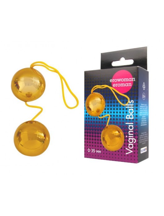 Золотистые вагинальные шарики Balls - Erowoman-Eroman