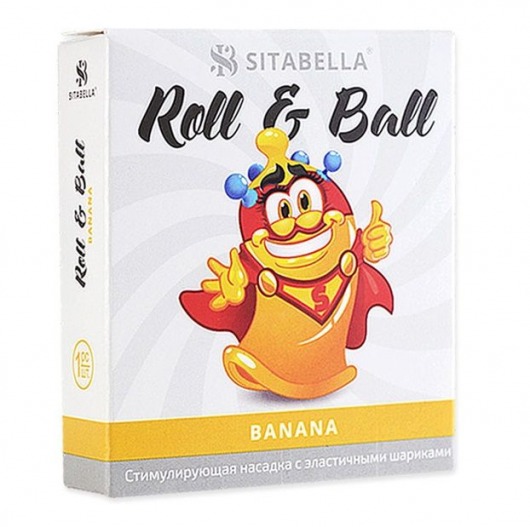 Стимулирующий презерватив-насадка Roll   Ball Banana - Sitabella - купить с доставкой в Томске